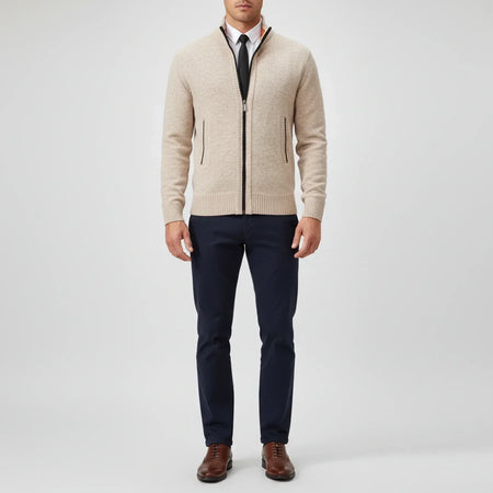 Calvren | Men’s Zip-Up Stand Collar Sweater