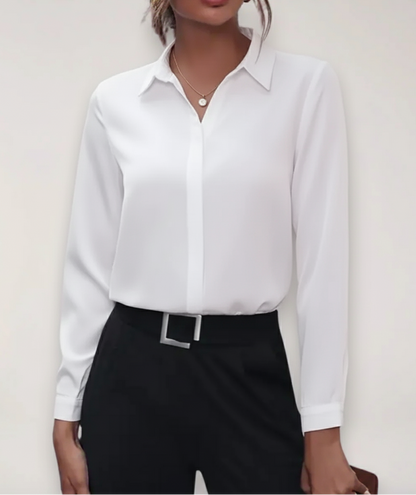 Victa | Women’s Tailored Button Blouse with Classic Collar