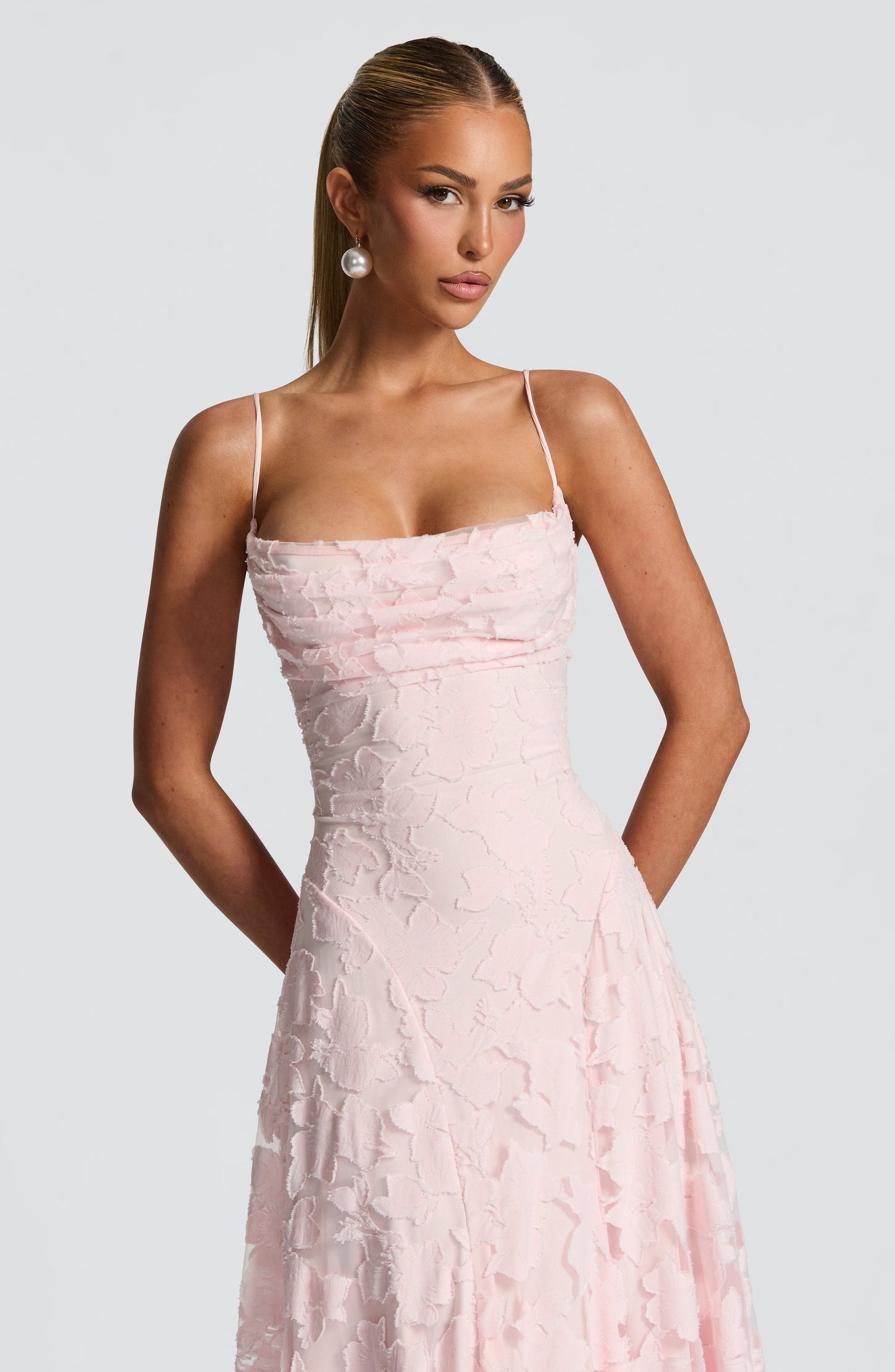Elvoria | Women’s Spaghetti Strap Cowl Neck Maxi Dress