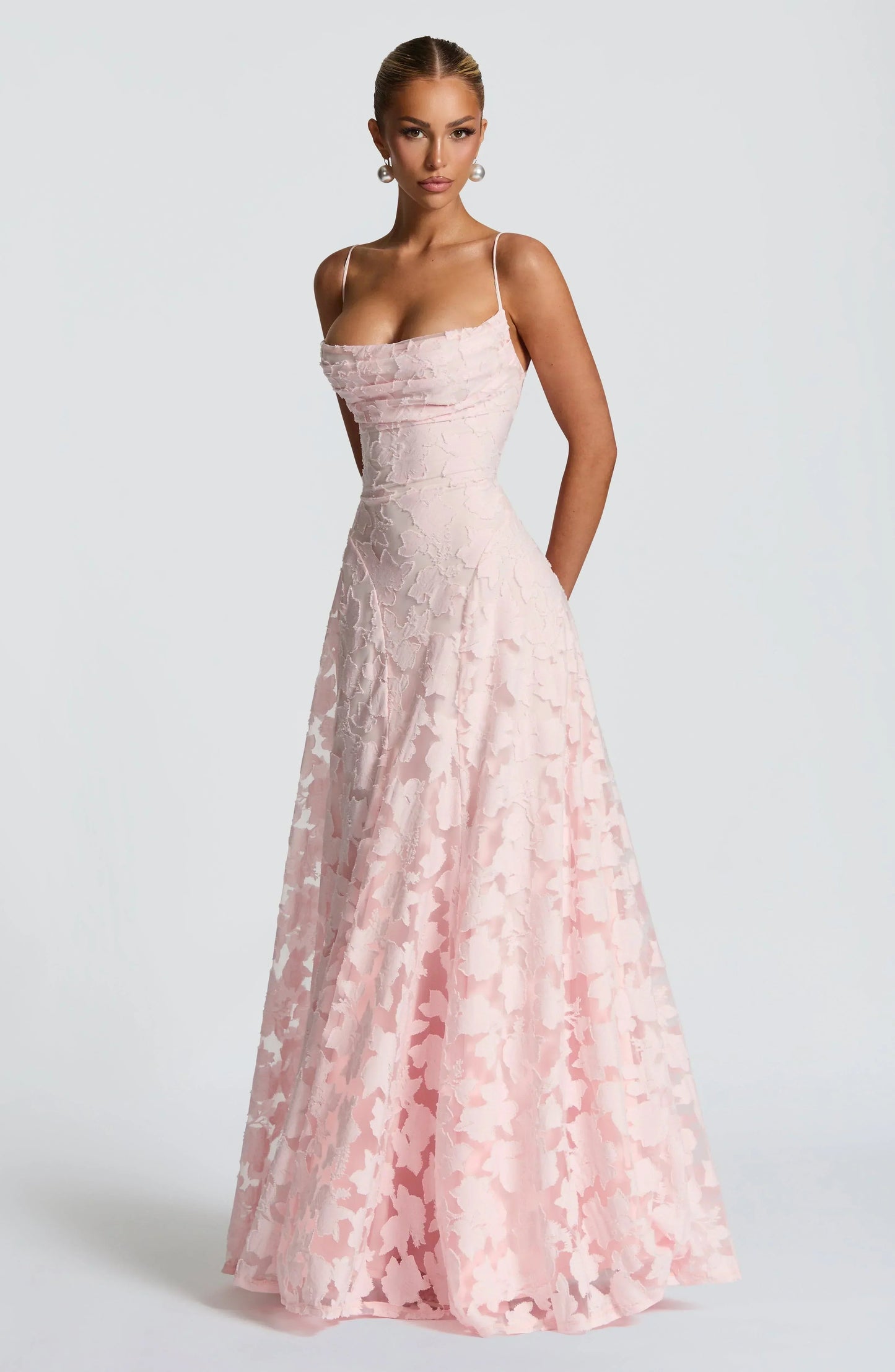 Elvoria | Women’s Spaghetti Strap Cowl Neck Maxi Dress