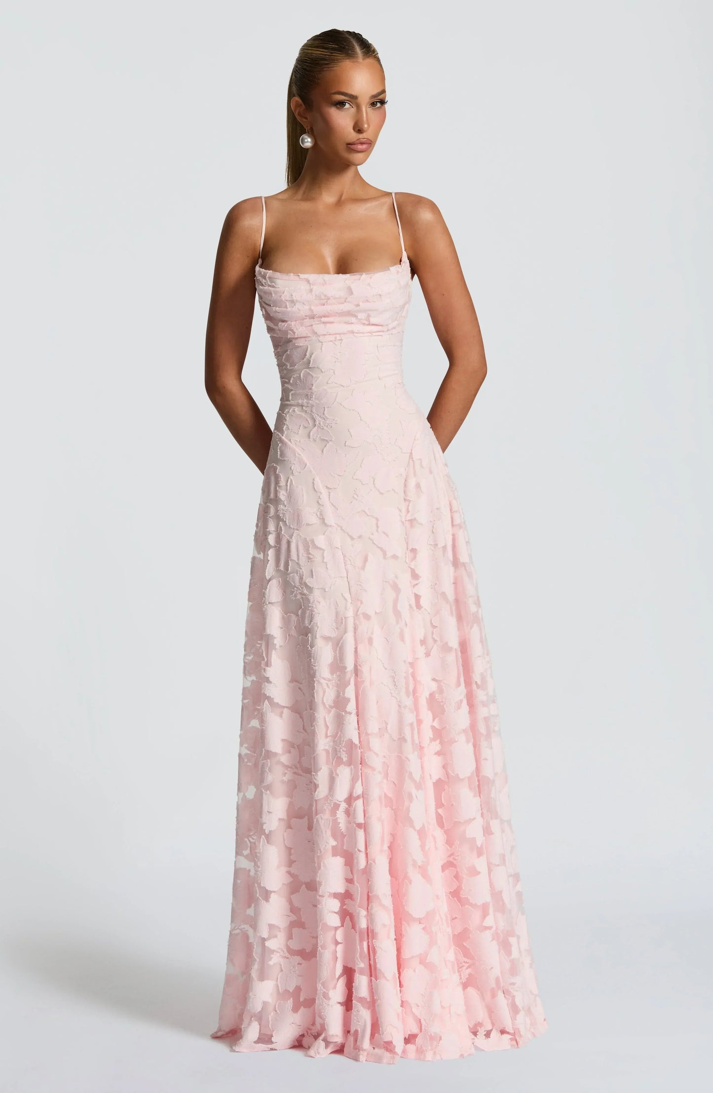 Elvoria | Women’s Spaghetti Strap Cowl Neck Maxi Dress