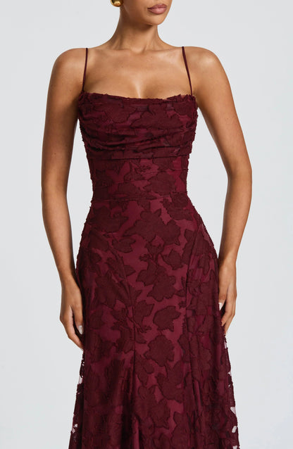 Elvoria | Women’s Spaghetti Strap Cowl Neck Maxi Dress