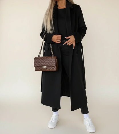 Elviera | Women’s Belted Double-Breasted Midi Overcoat
