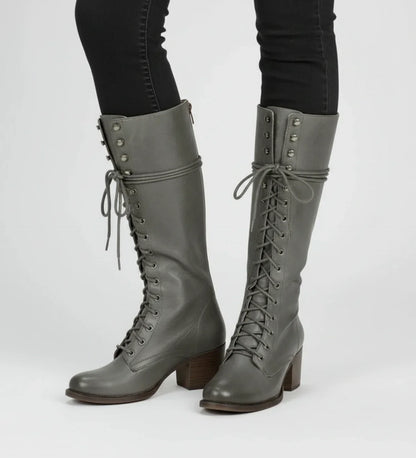 Pria | Women’s Knee-High Lace-Up Block Heel Boots