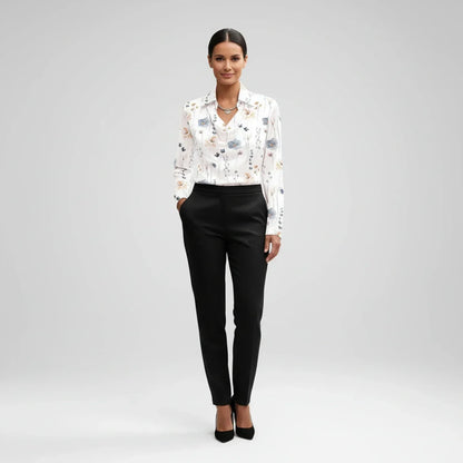 Elvienne | Women’s Cowl Neck Collared Blouse