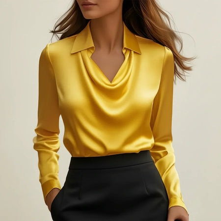 Selvoria | Women’s Cowl Neck Long Sleeve Blouse