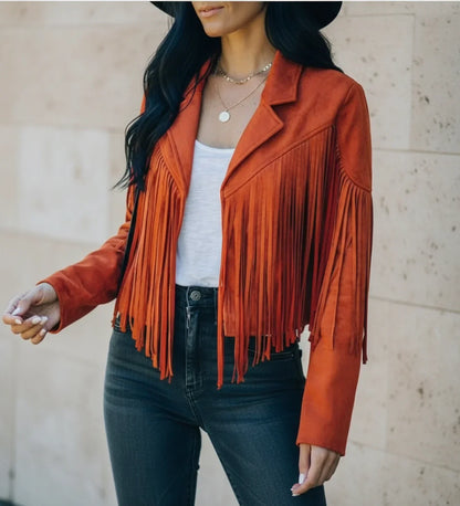 Reyana | Women’s Western Fringe Cropped Jacket