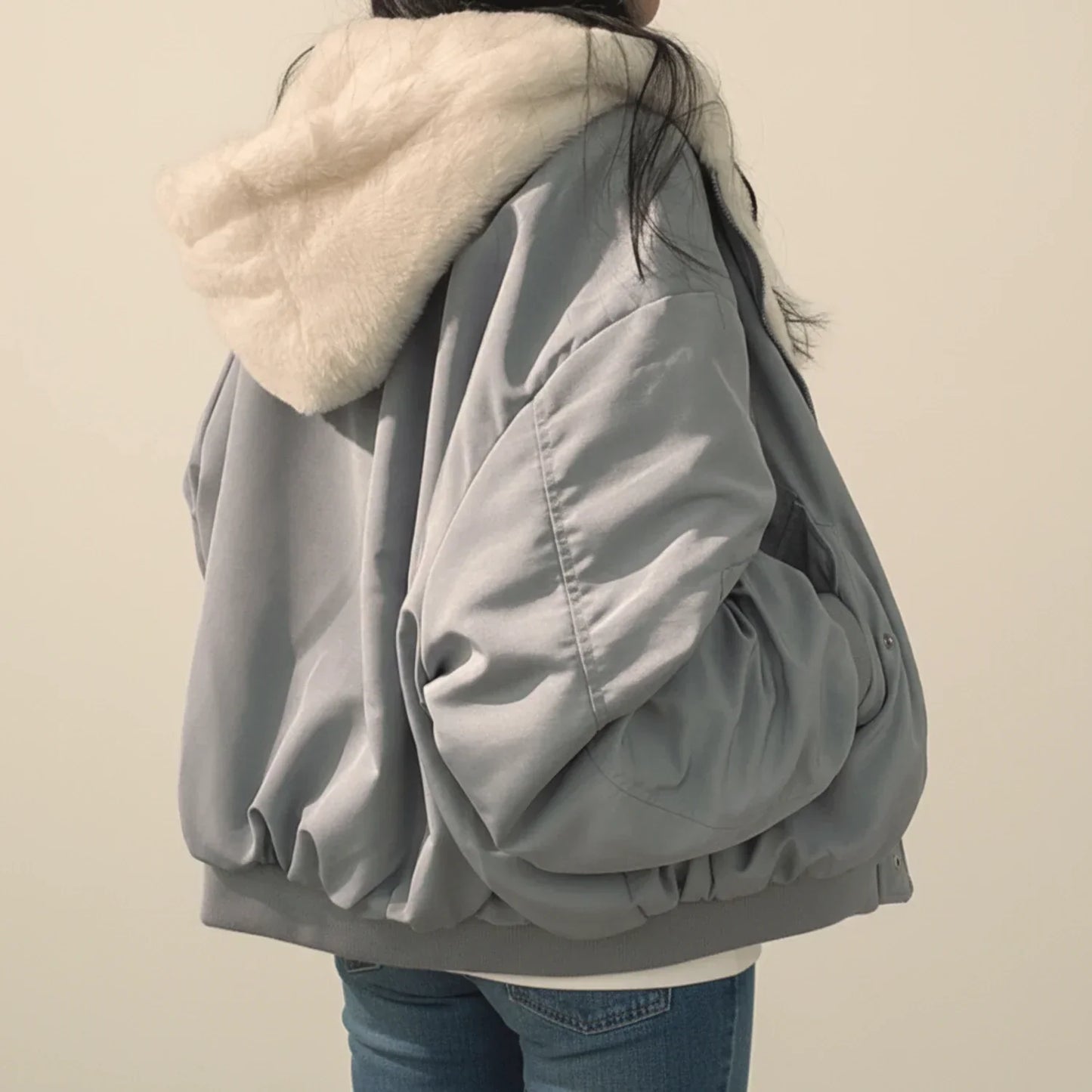 Namieh | Women’s Fur Hooded Bomber Jacket