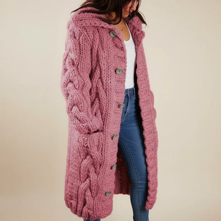 Lawina | Women’s Long Hooded Button-Front Cardigan