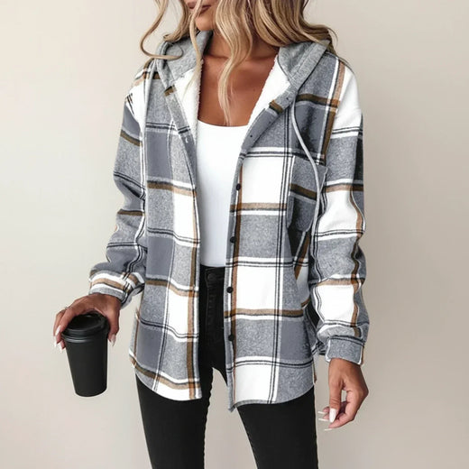 Berry | Women’s Hooded Plaid Jacket