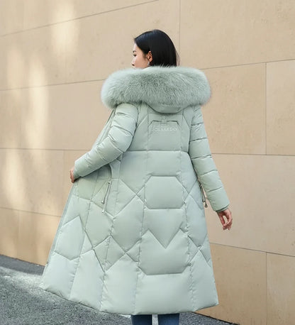 Shemia | Women’s Hooded Longline Faux Fur Trim Puffer Coat