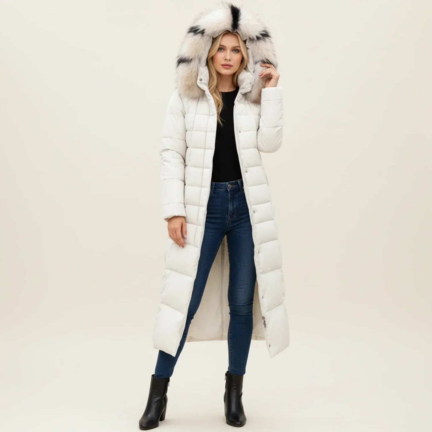 Alviery | Women’s Hooded Belted Puffer Coat