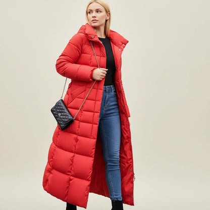 Alviery | Women’s Hooded Belted Puffer Coat