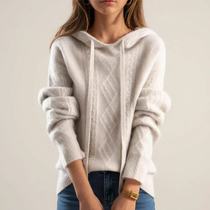 Mirevia | Women’s Hooded Cable Knit Sweater