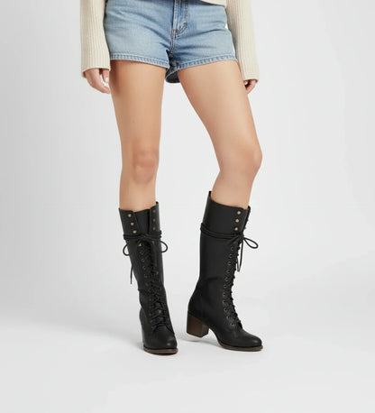 Pria | Women’s Knee-High Lace-Up Block Heel Boots