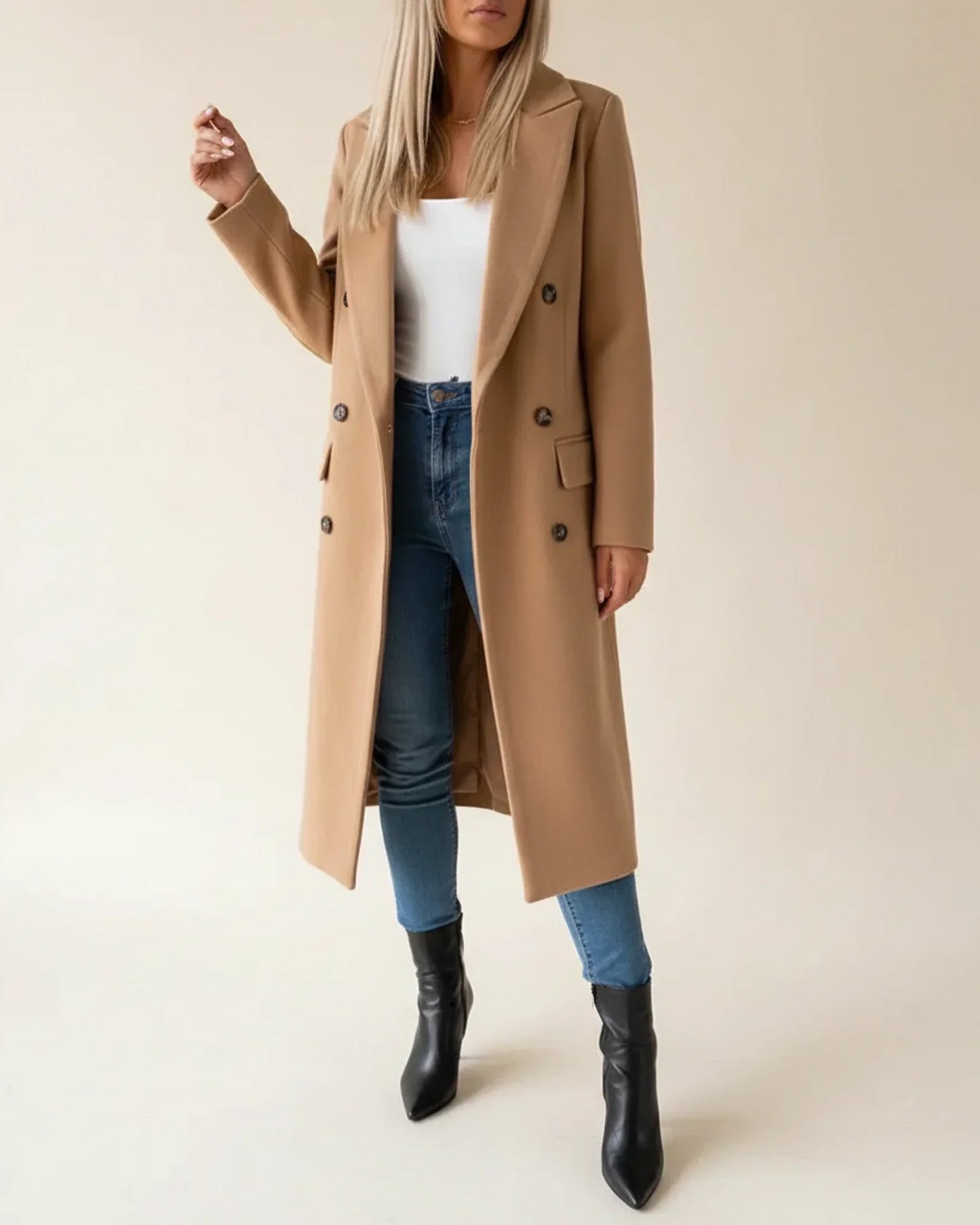 Averelle | Women’s Longline Double-Breasted Jacket