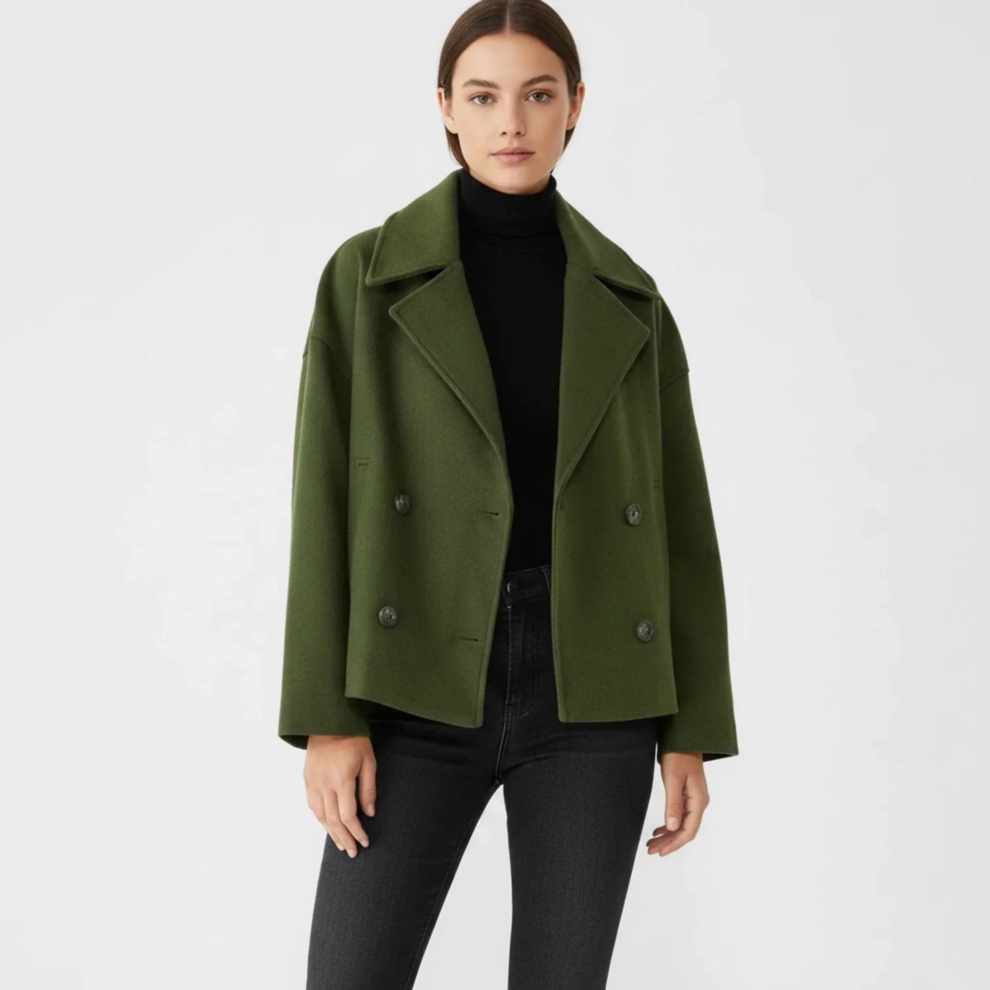 Virelle | Women’s Oversized Cropped Double-Breasted Jacket