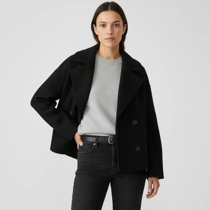 Virelle | Women’s Oversized Cropped Double-Breasted Jacket