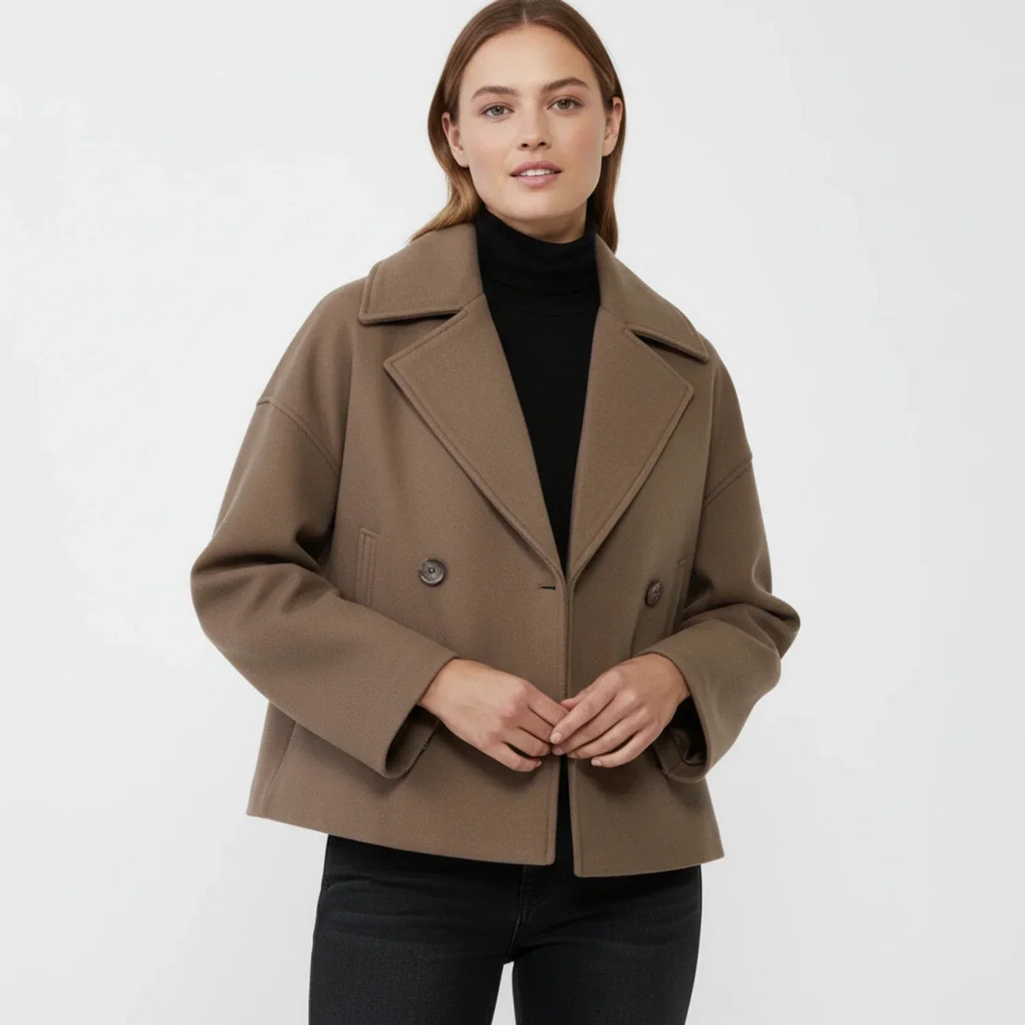 Virelle | Women’s Oversized Cropped Double-Breasted Jacket