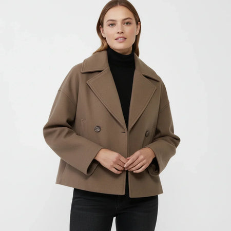 Virelle | Women’s Oversized Cropped Double-Breasted Jacket