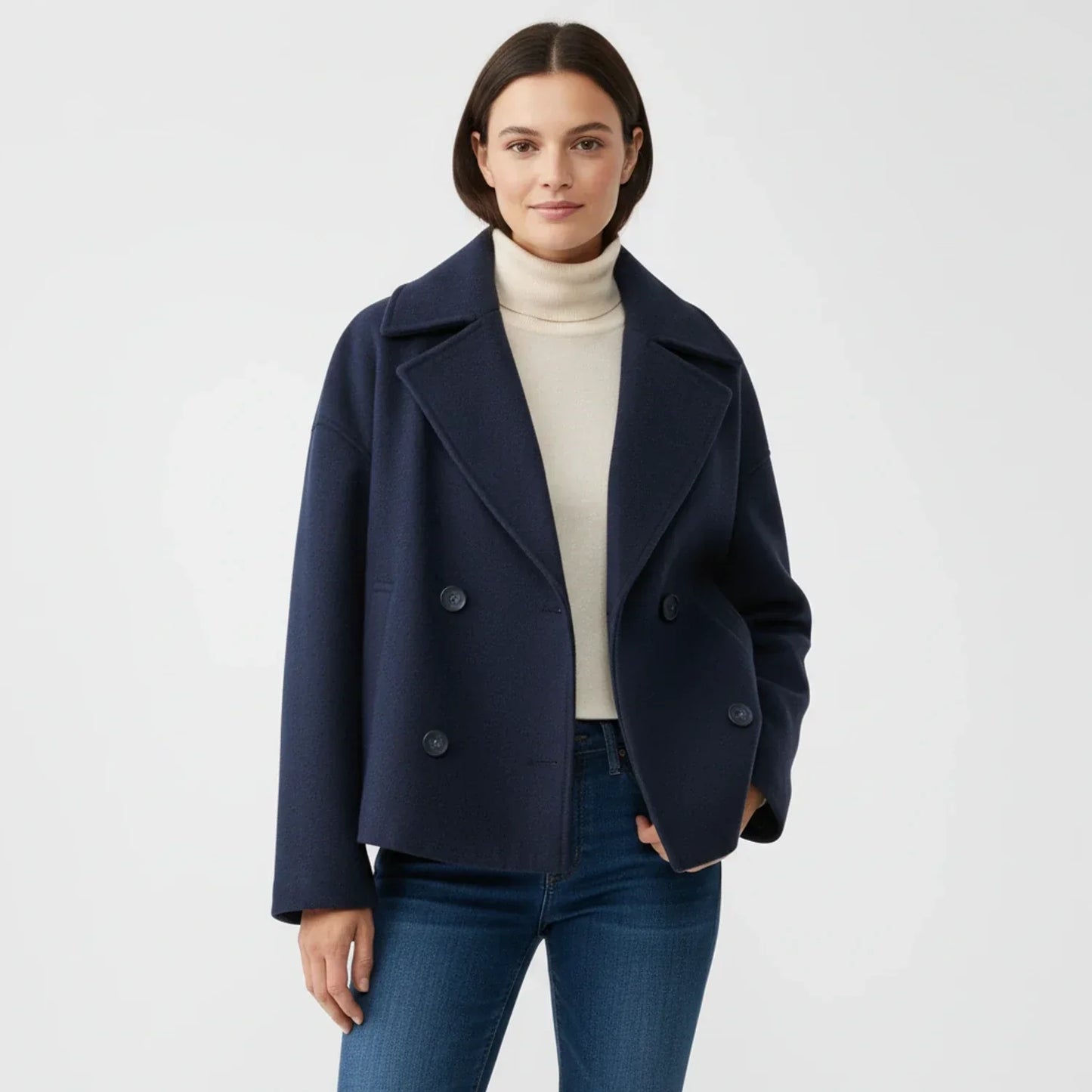 Virelle | Women’s Oversized Cropped Double-Breasted Jacket