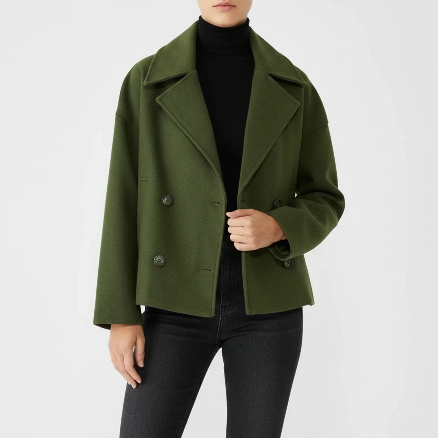 Virelle | Women’s Oversized Cropped Double-Breasted Jacket