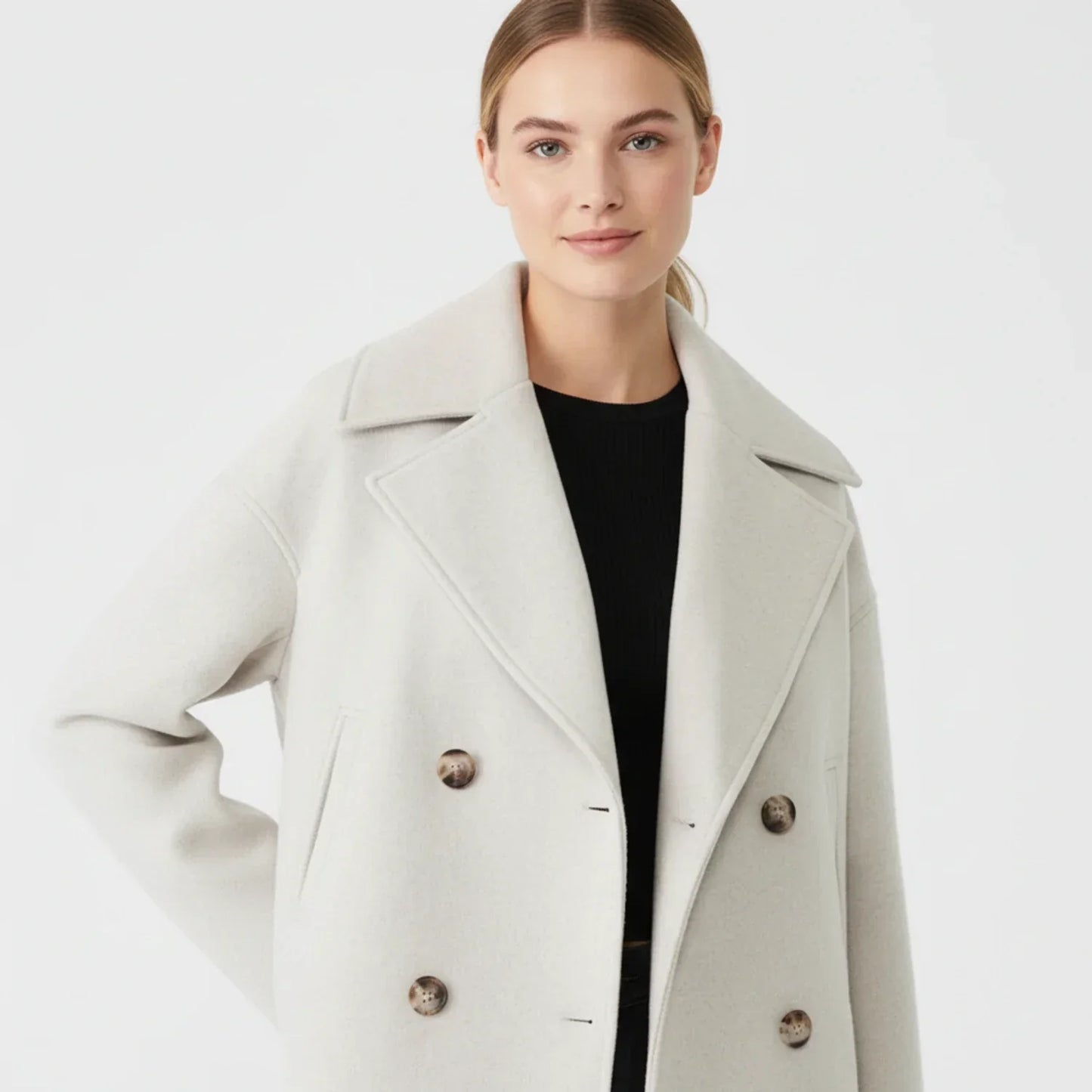 Virelle | Women’s Oversized Cropped Double-Breasted Jacket