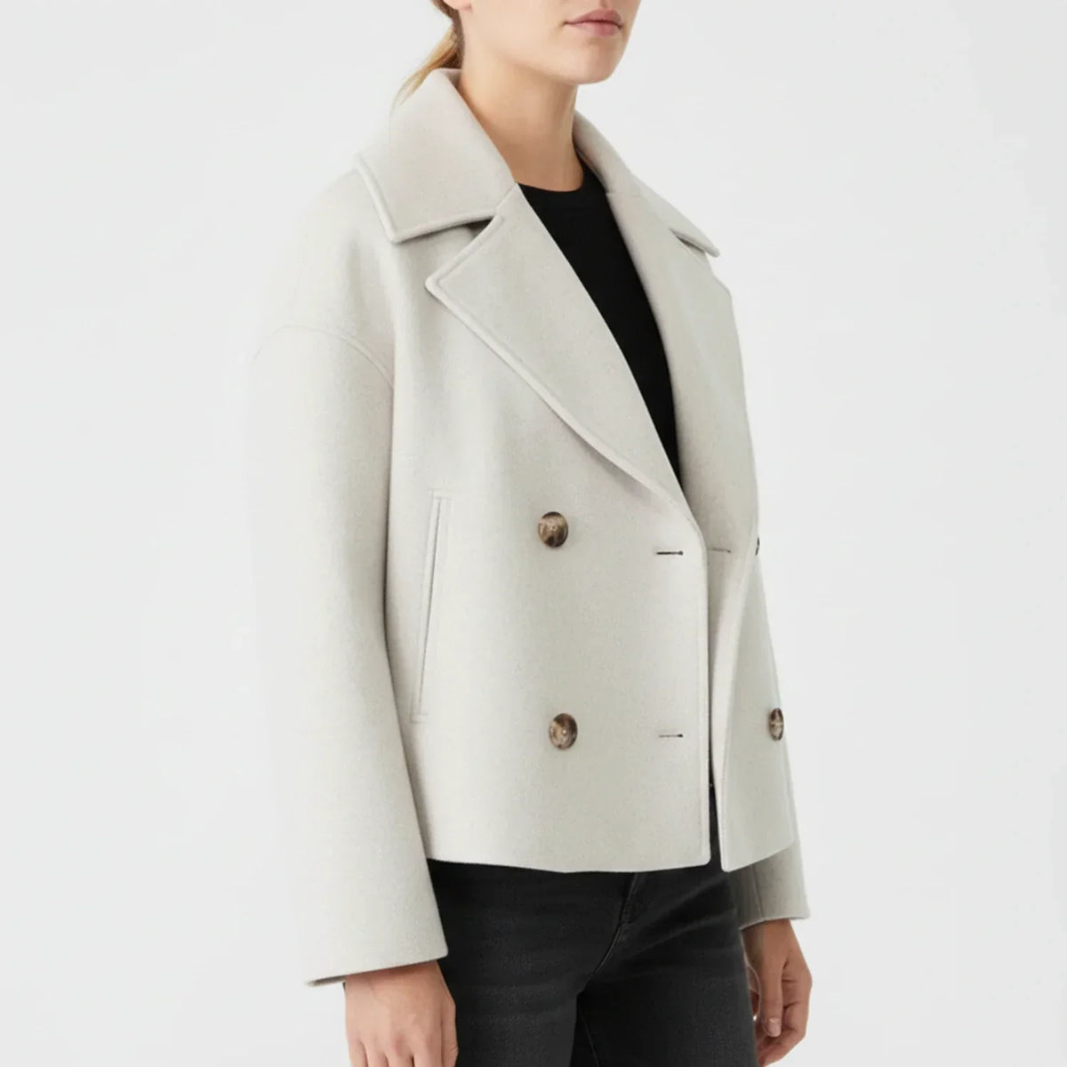 Virelle | Women’s Oversized Cropped Double-Breasted Jacket