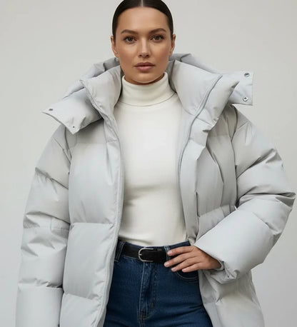 Aurevyn | Women’s Oversized Quilted Hooded Puffer Jacket