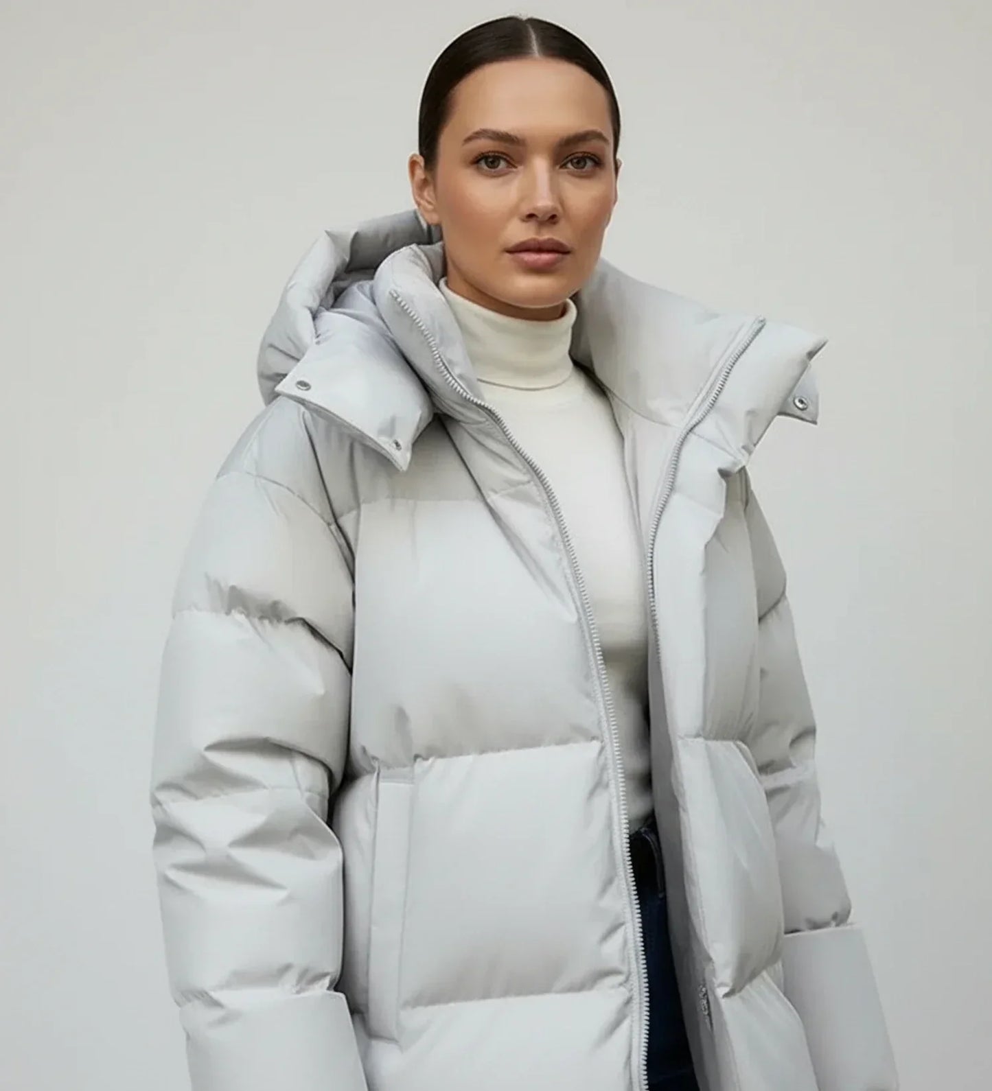 Aurevyn | Women’s Oversized Quilted Hooded Puffer Jacket