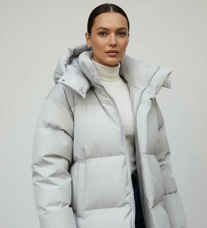 Aurevyn | Women’s Oversized Quilted Hooded Puffer Jacket