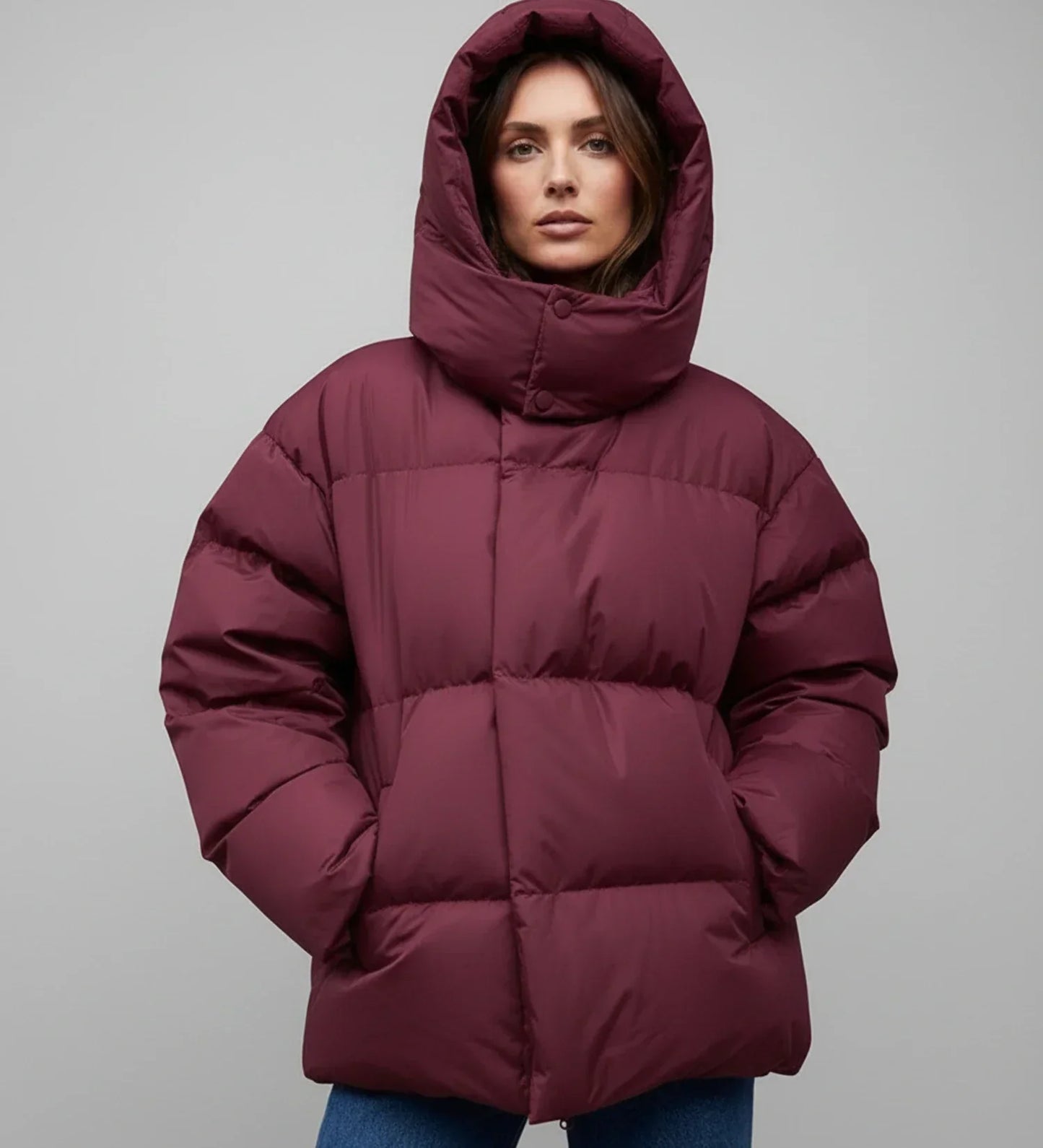 Aurevyn | Women’s Oversized Quilted Hooded Puffer Jacket