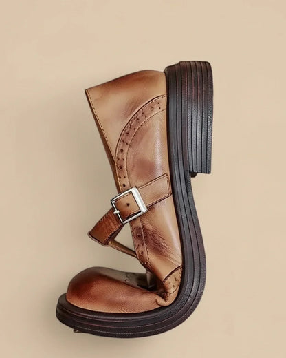 Mayie | Women’s Leather T-Strap Mary Jane Shoes