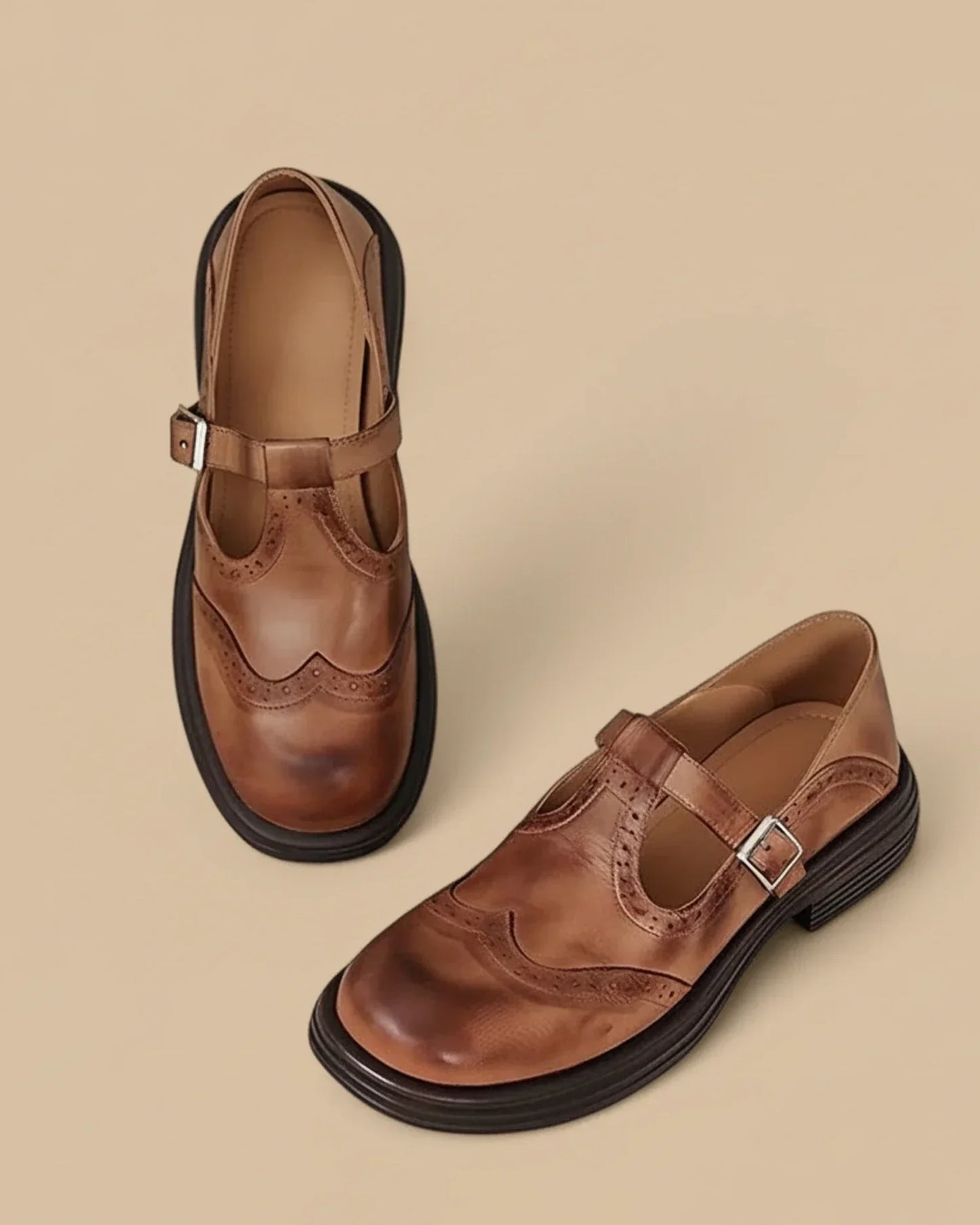 Mayie | Women’s Leather T-Strap Mary Jane Shoes