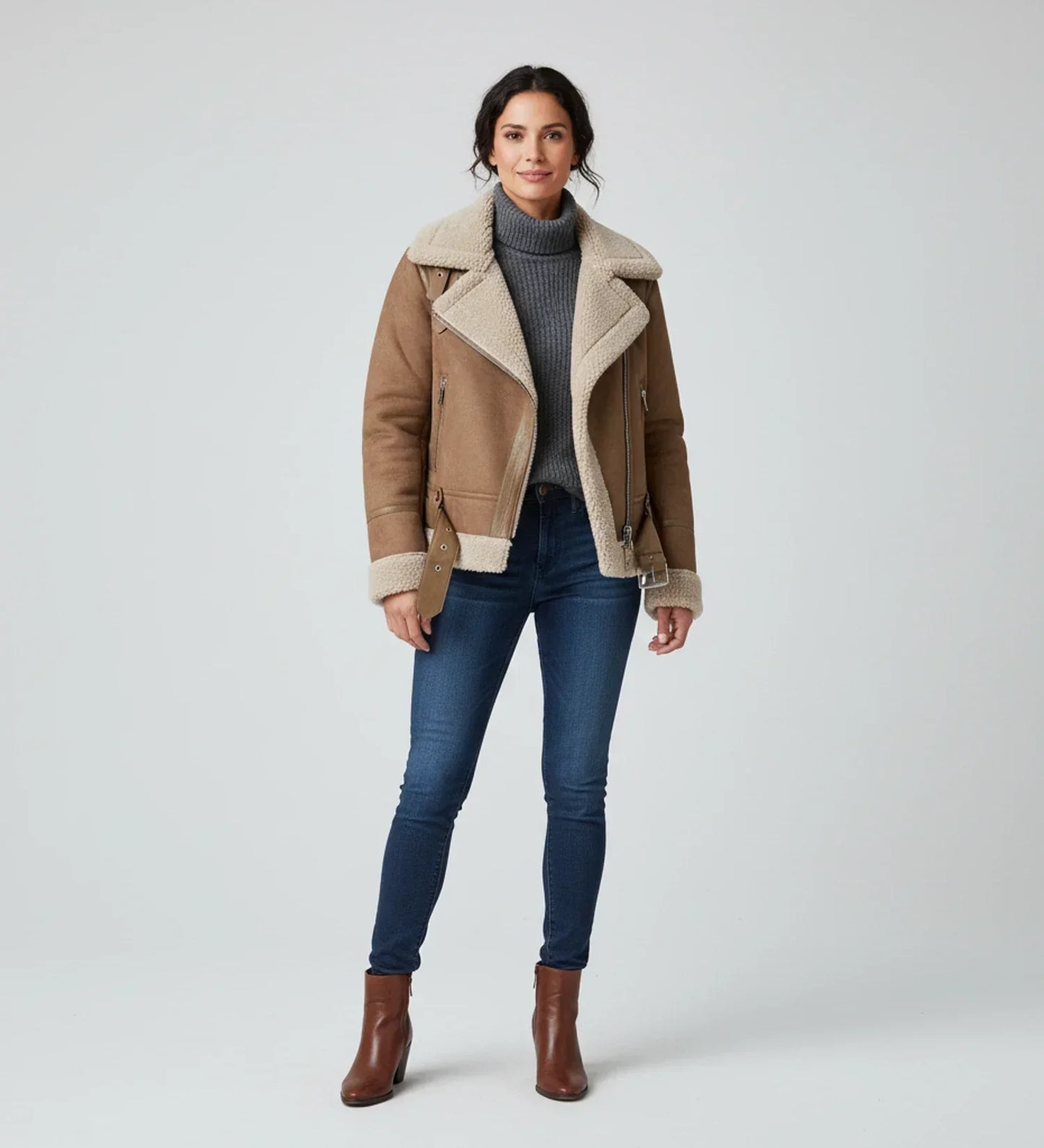 Vinese | Women’s Faux Shearling Aviator Jacket