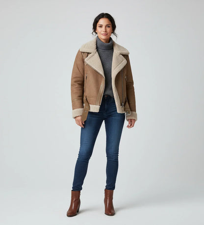 Vinese | Women’s Faux Shearling Aviator Jacket