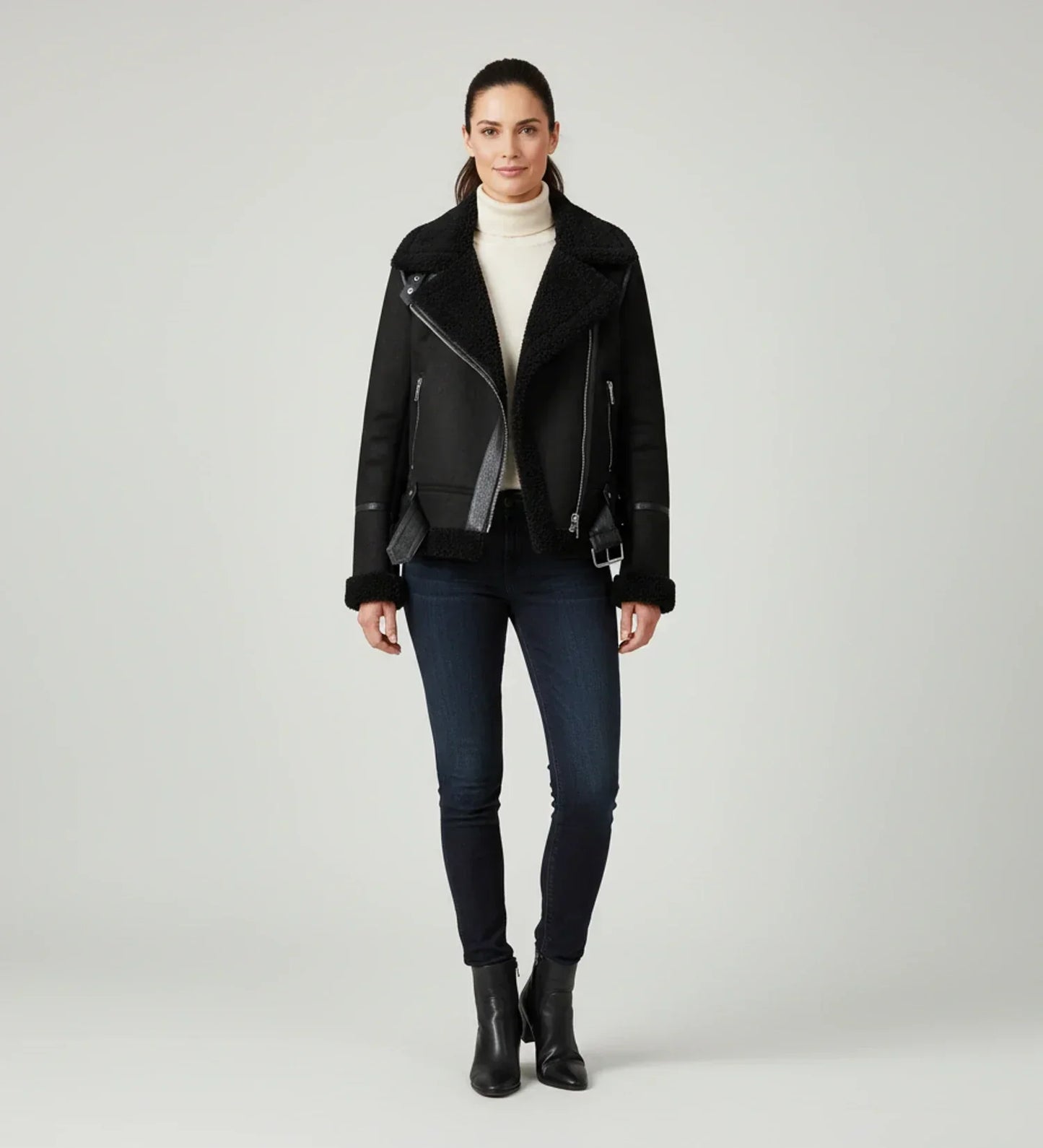 Vinese | Women’s Faux Shearling Aviator Jacket