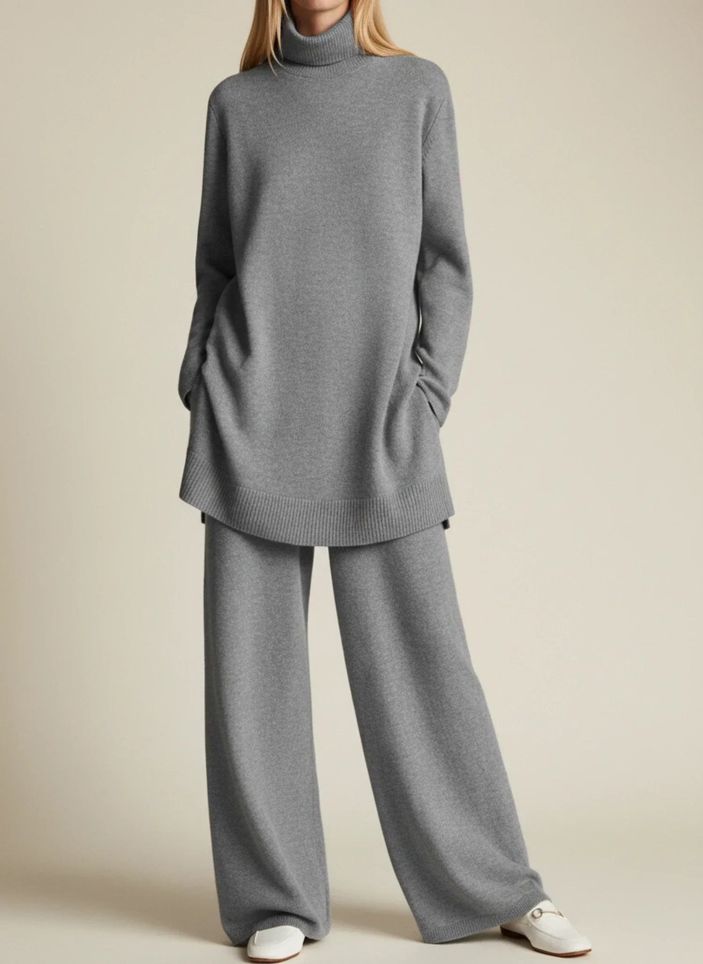 Selvane | Women’s Two-Piece Turtleneck Wide-Leg Set