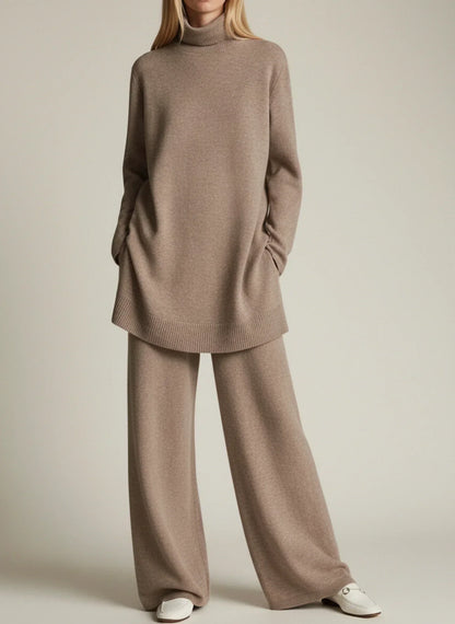 Selvane | Women’s Two-Piece Turtleneck Wide-Leg Set