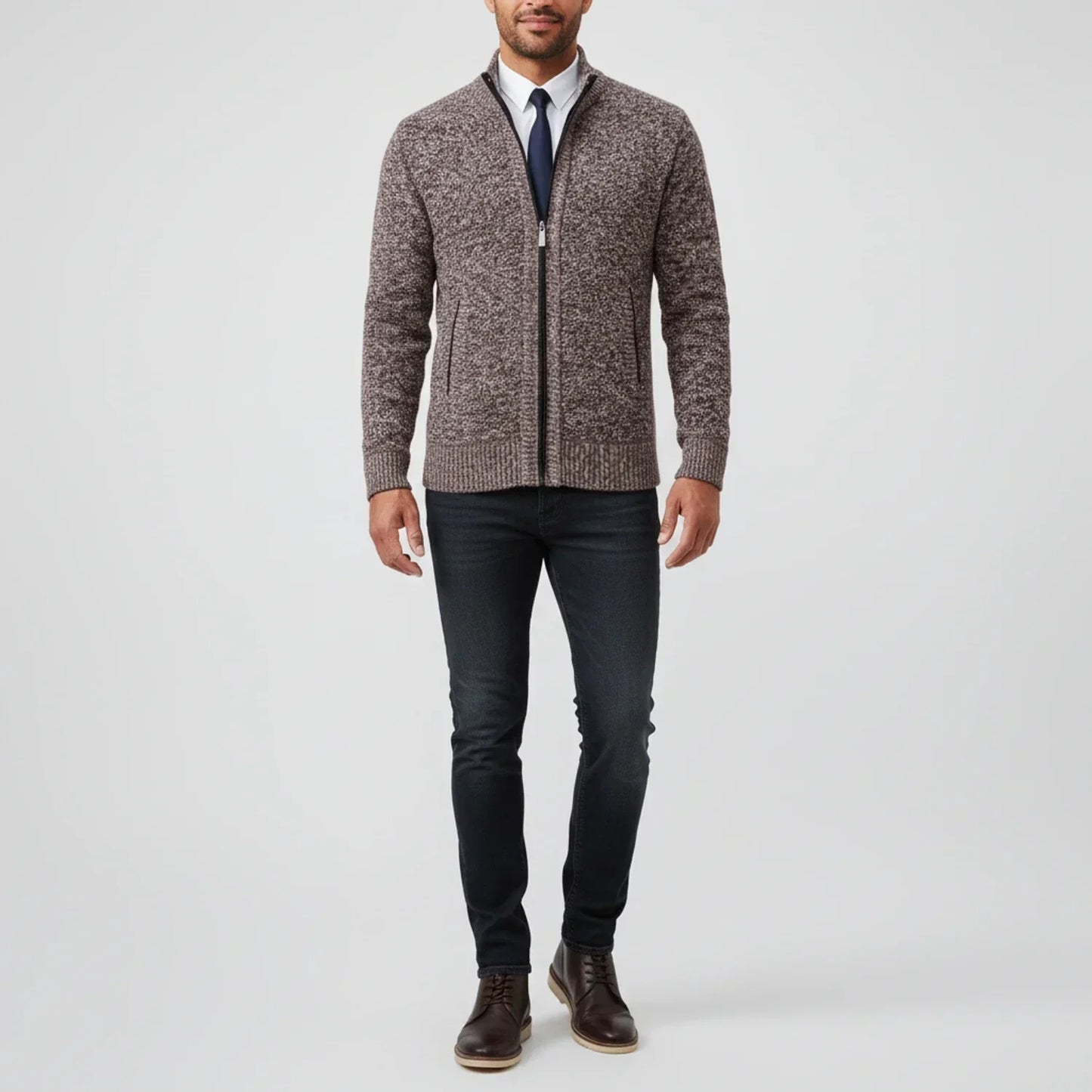 Calvren | Men’s Zip-Up Stand Collar Sweater