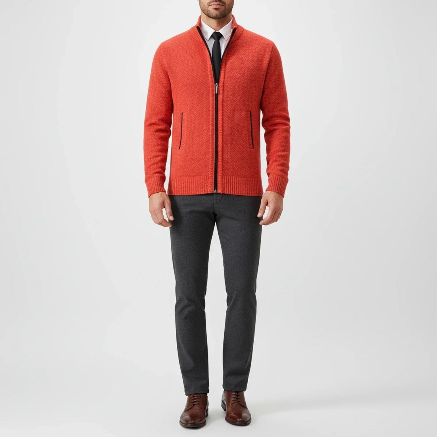 Calvren | Men’s Zip-Up Stand Collar Sweater