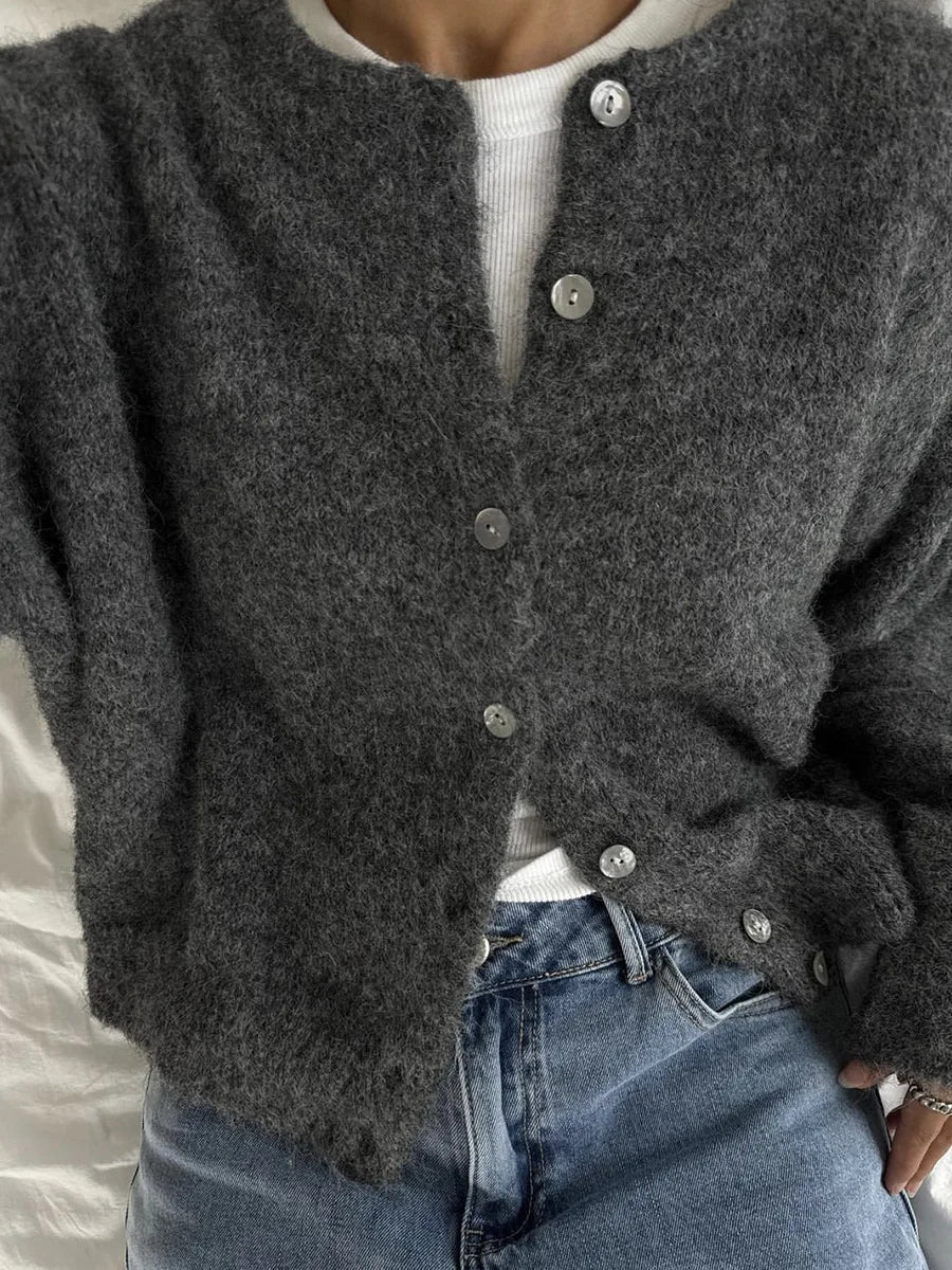 Charey | Women’s Vintage Knit Button Cardigan