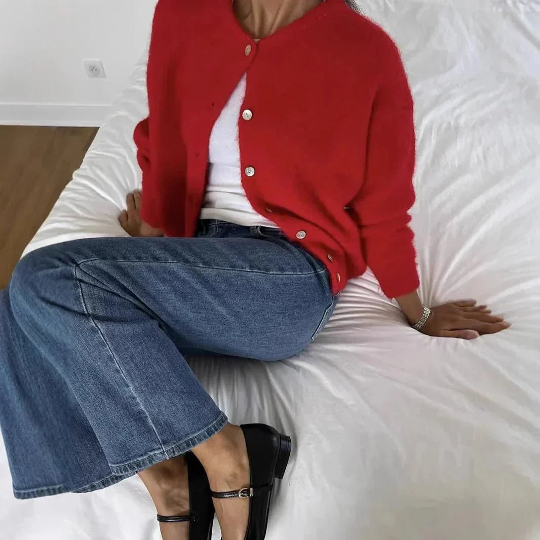 Charey | Women’s Vintage Knit Button Cardigan